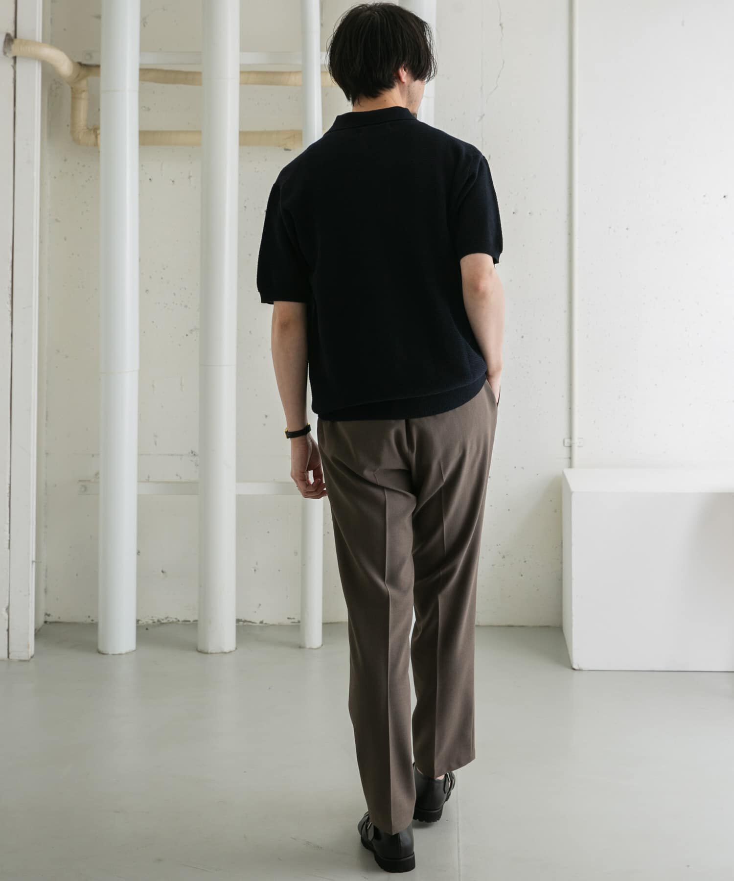 URBAN RESEARCH ROSSO「『WEB限定』変形カノコ半袖ニットポロ」|ポロシャツ|