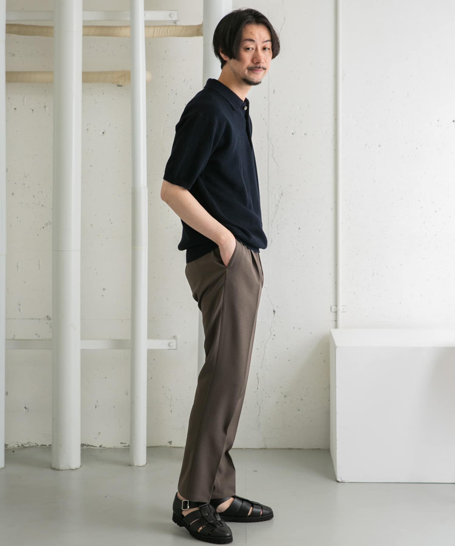 URBAN RESEARCH ROSSO「『WEB限定』変形カノコ半袖ニットポロ」|ポロシャツ|