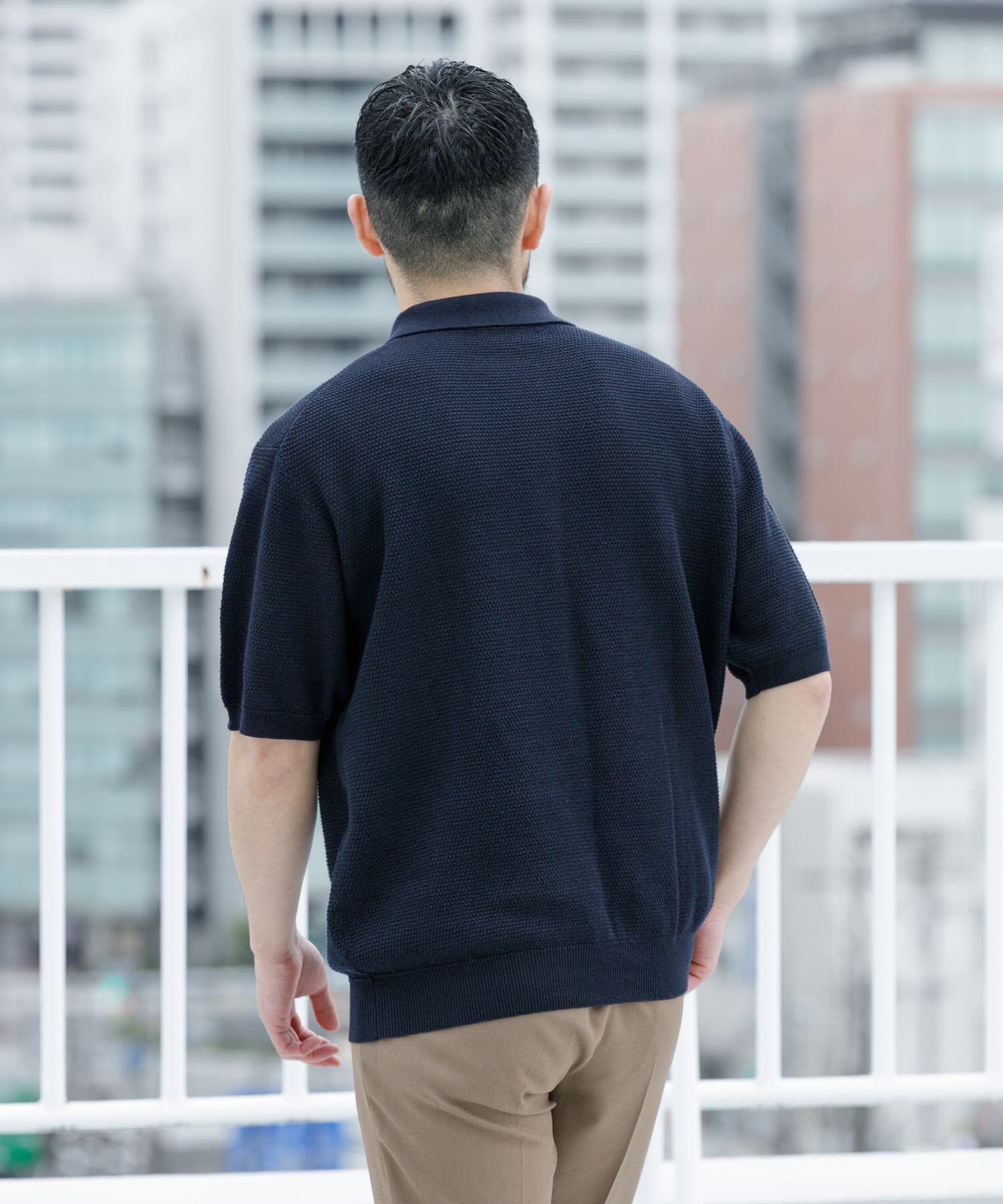 URBAN RESEARCH ROSSO「『WEB限定』変形カノコ半袖ニットポロ」|ポロシャツ|