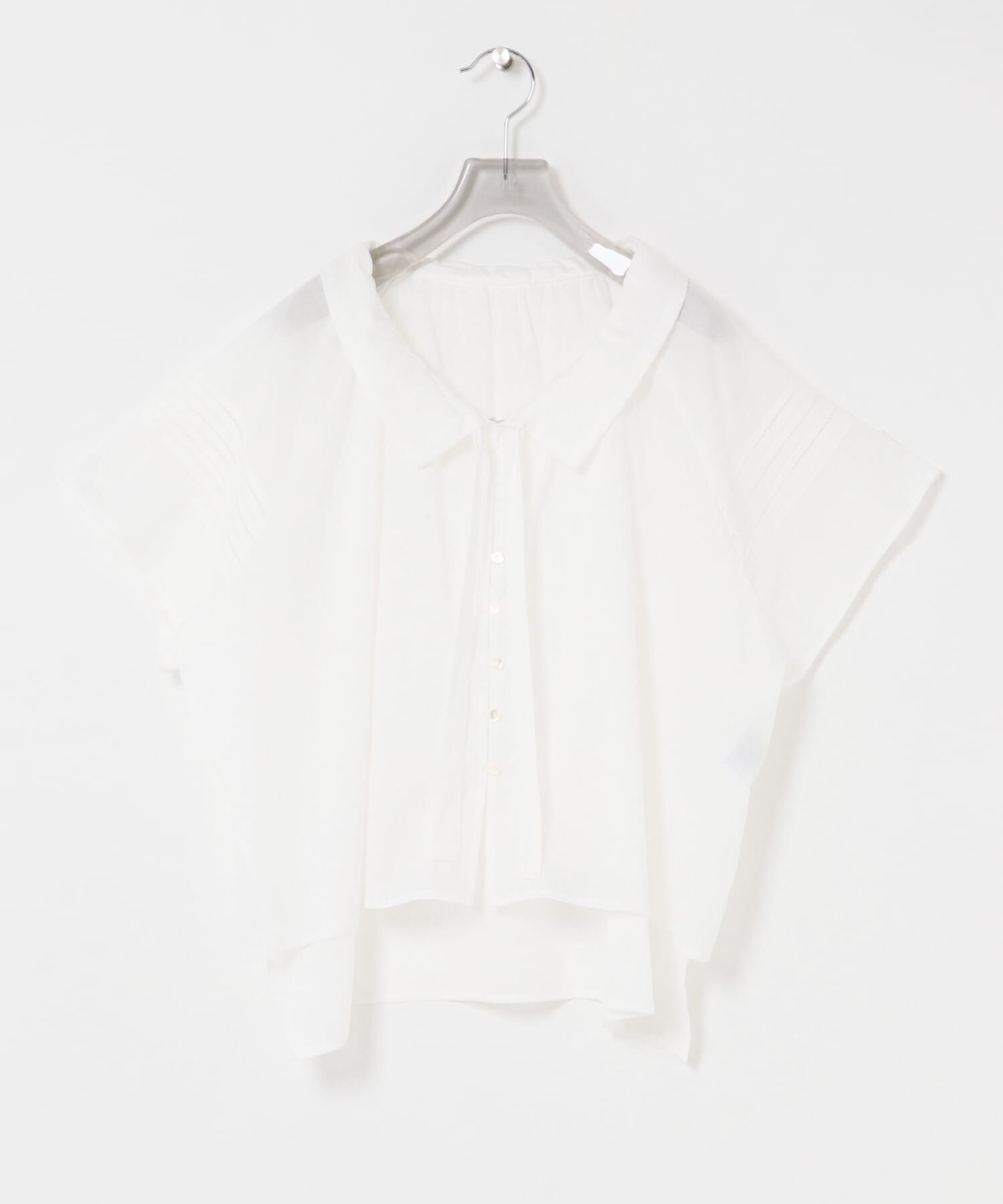 URBAN RESEARCH「ハーフスリーブフリルカラーブラウス」|シャツ・ブラウス|