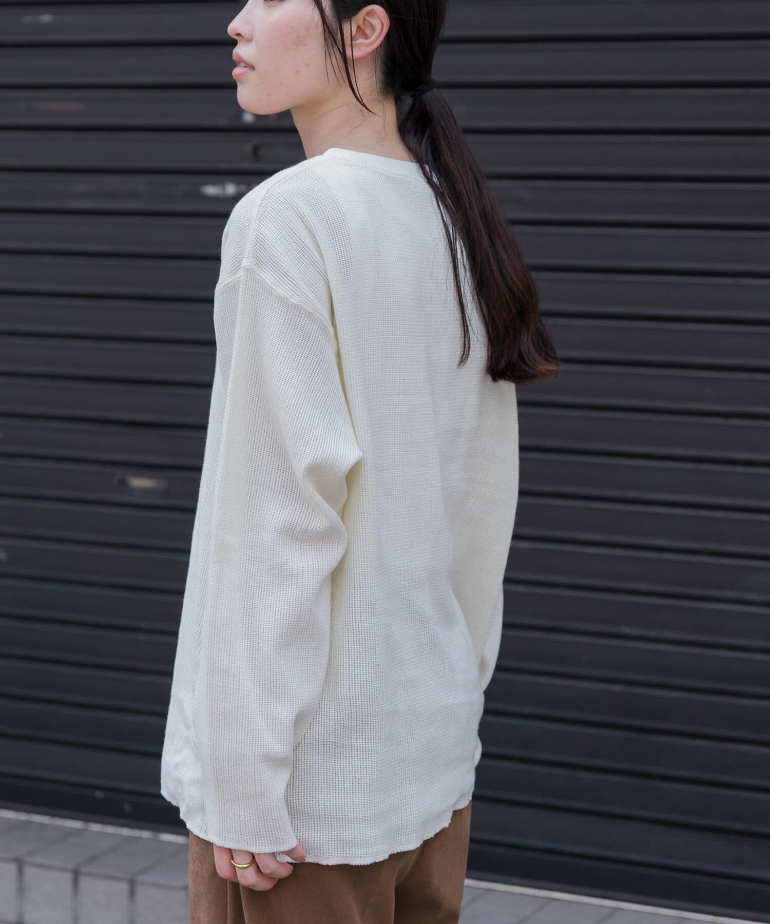 URBAN RESEARCH DOORS「FORK&SPOON　メッシュロングスリーブプルオーバー」|Tシャツ・カットソー|