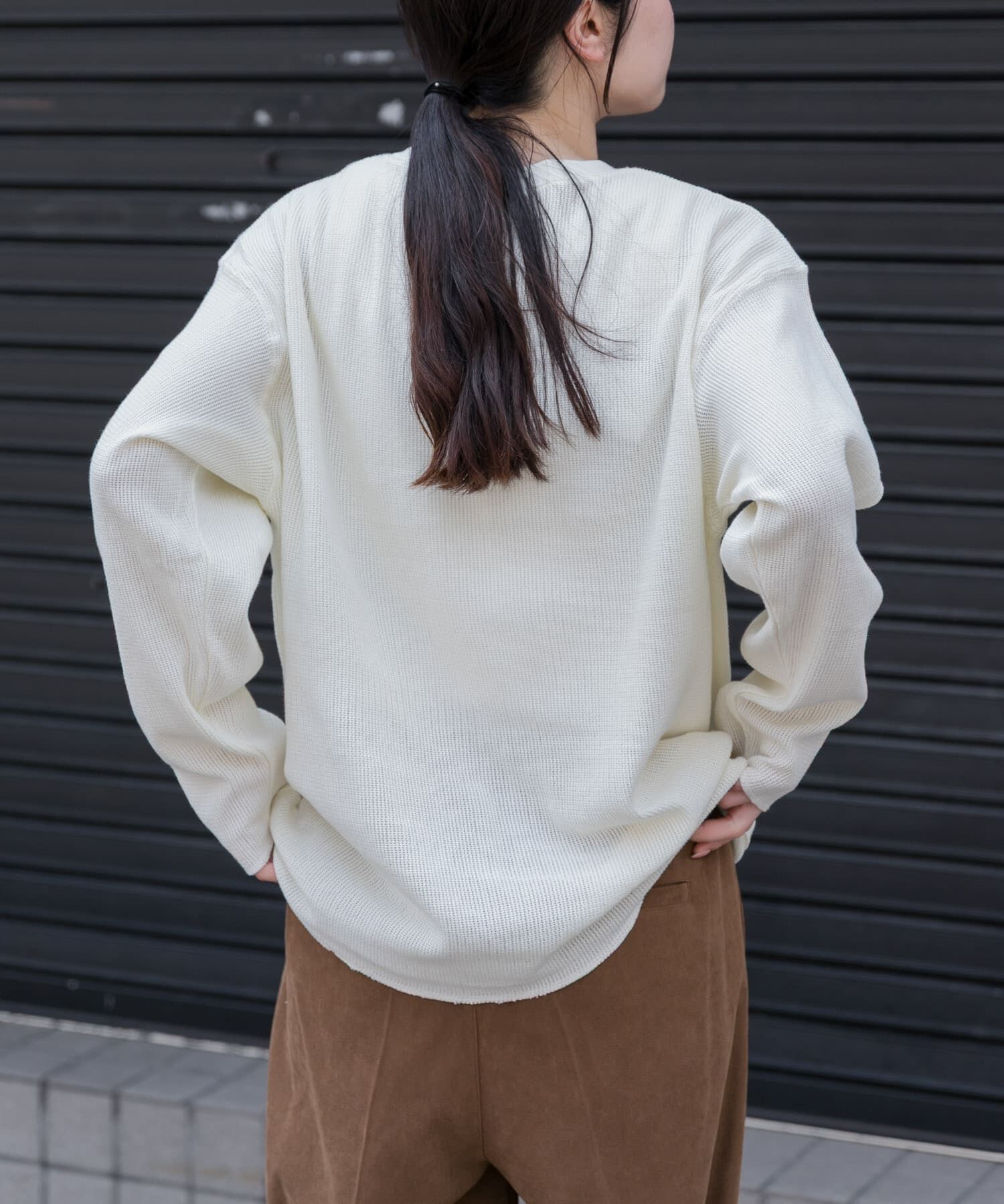 URBAN RESEARCH DOORS「FORK&SPOON　メッシュロングスリーブプルオーバー」|Tシャツ・カットソー|