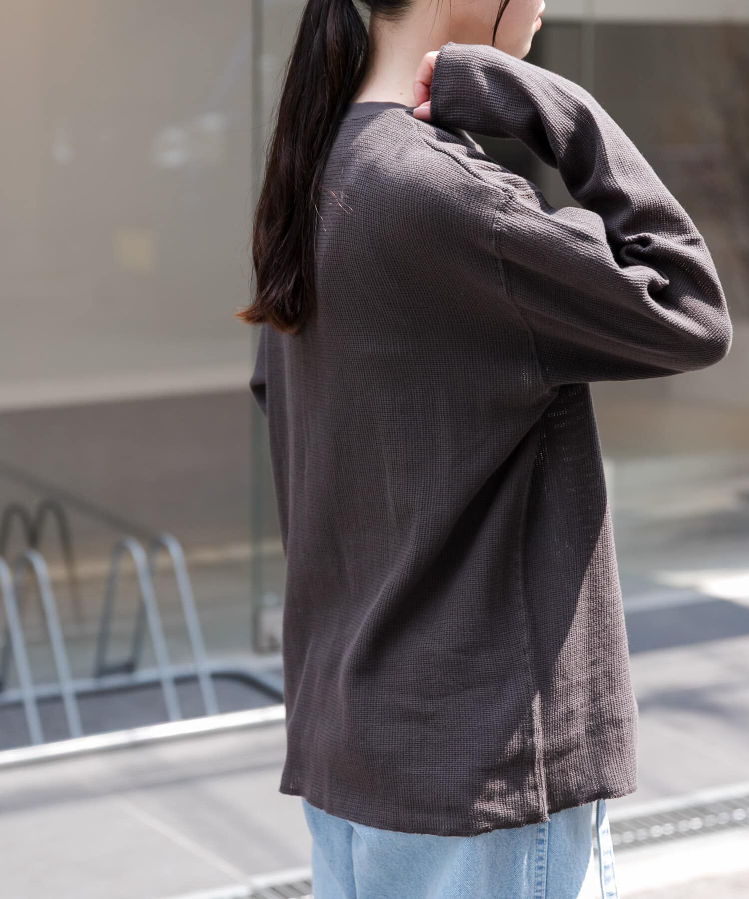 URBAN RESEARCH DOORS「FORK&SPOON　メッシュロングスリーブプルオーバー」|Tシャツ・カットソー|