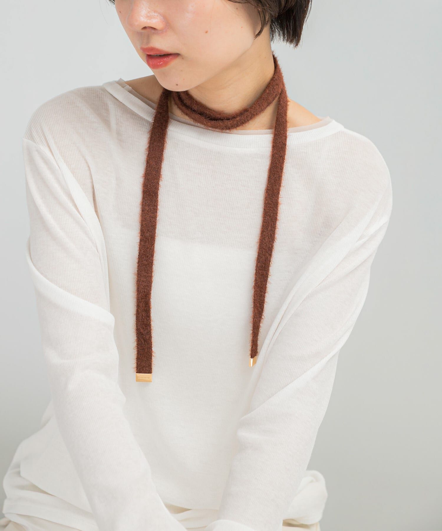 URBAN RESEARCH ROSSO「CHIGNON　フラフィーワイドチョーカー」|ネックレス|ボルドー