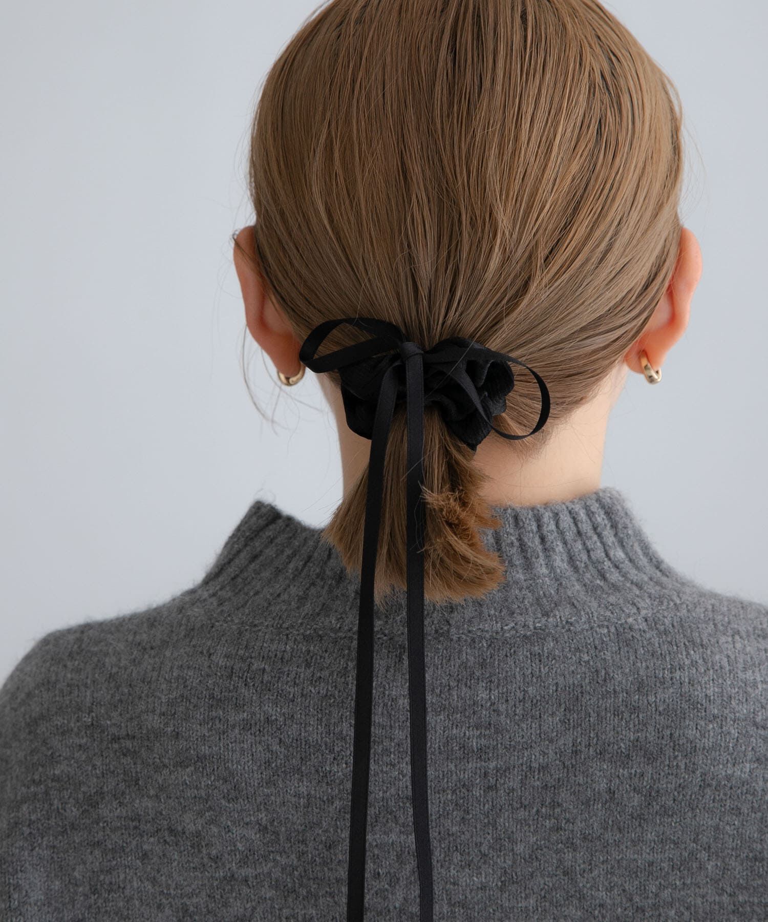 Sonny Label 「細リボンシュシュ」|ヘアゴム・シュシュ|ブラック