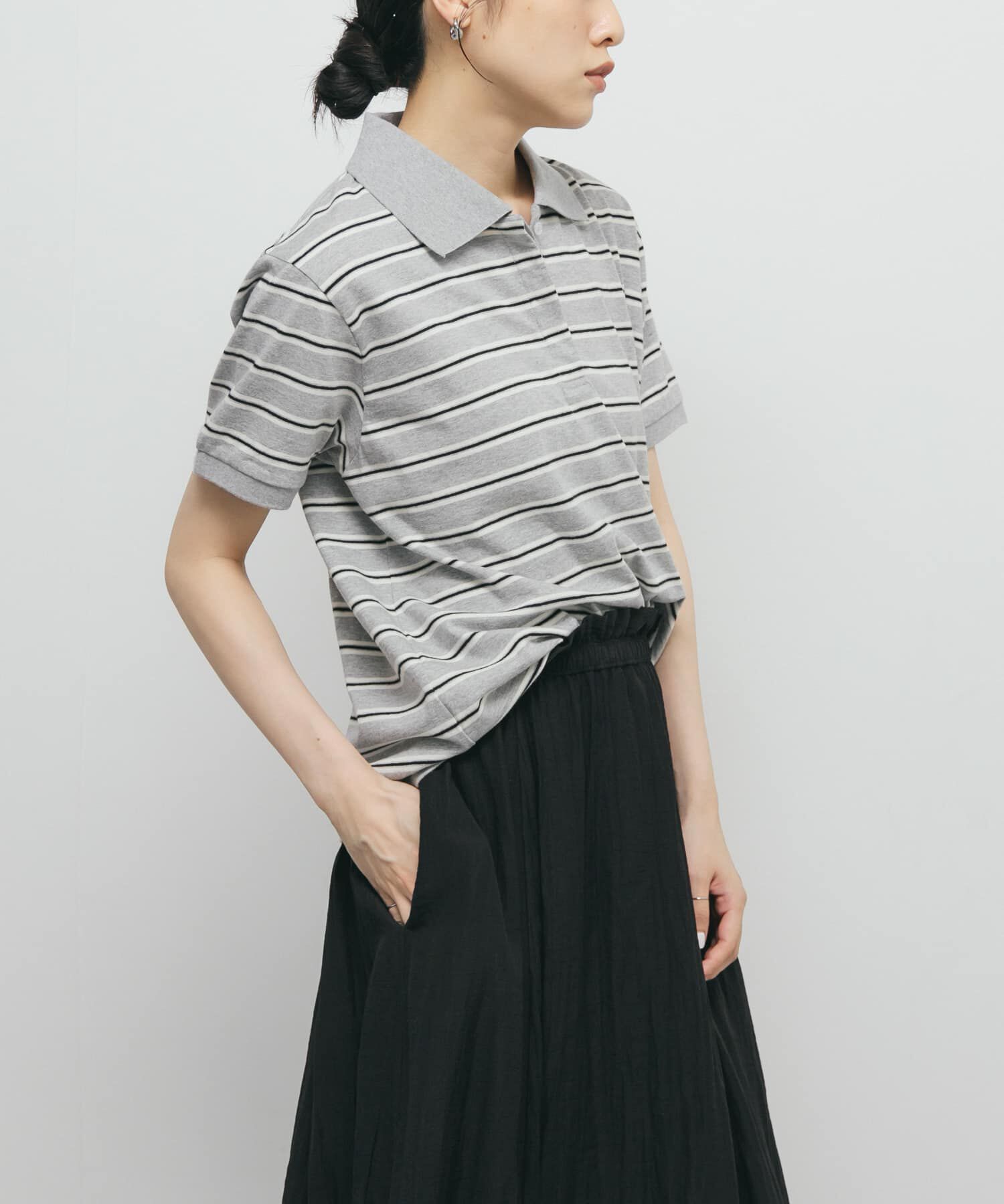  「カラーデザインカットソー」|Tシャツ・カットソー|グレー系その他