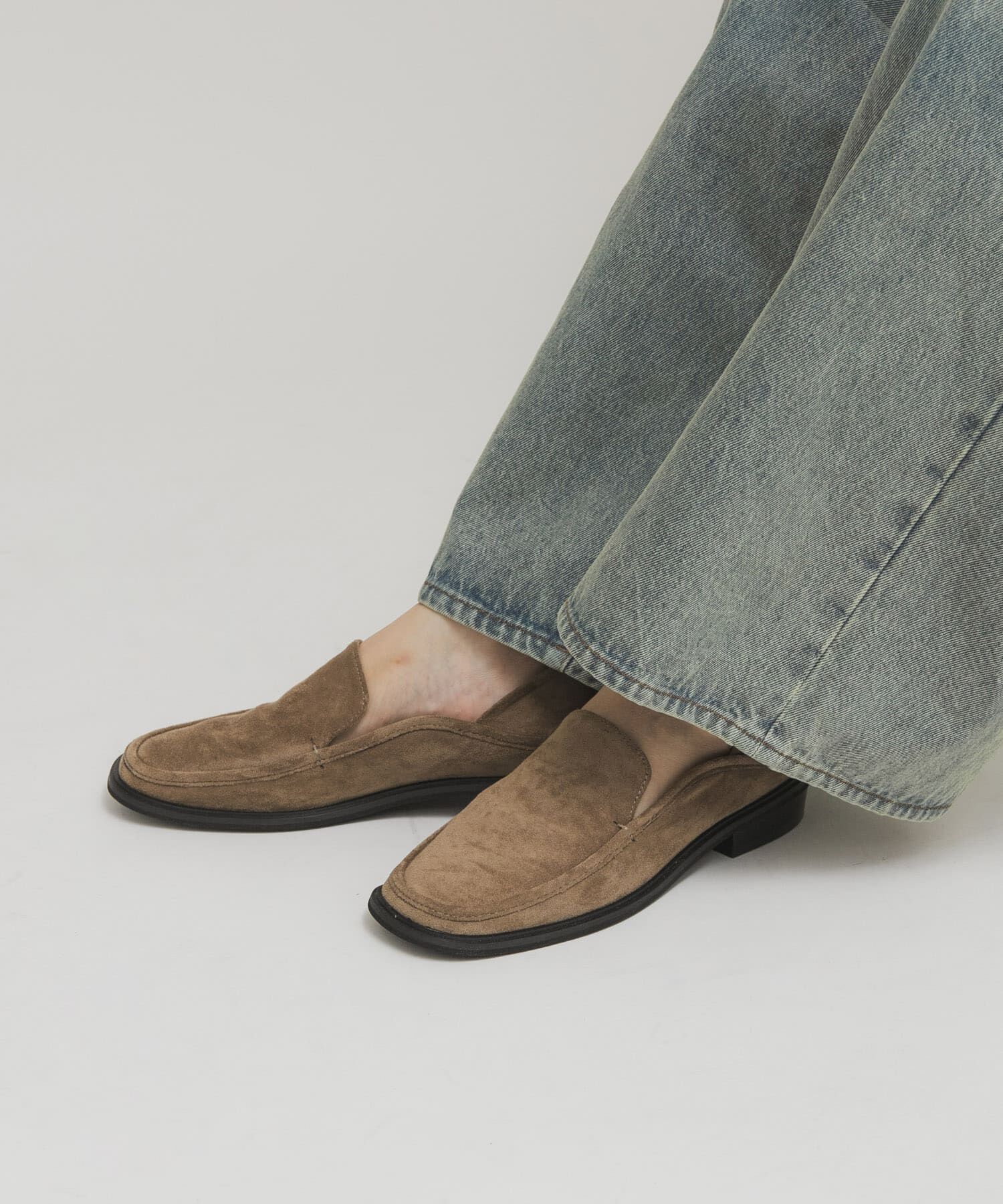  「スクエアトゥスライドローファー」|ローファー|