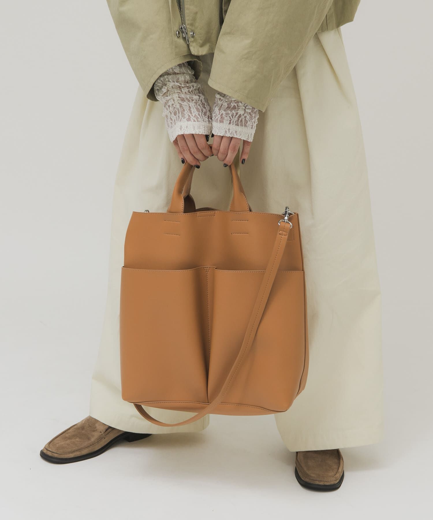  「アウトポケットイージーBAG」|ショルダー・メッセンジャー|キャメル