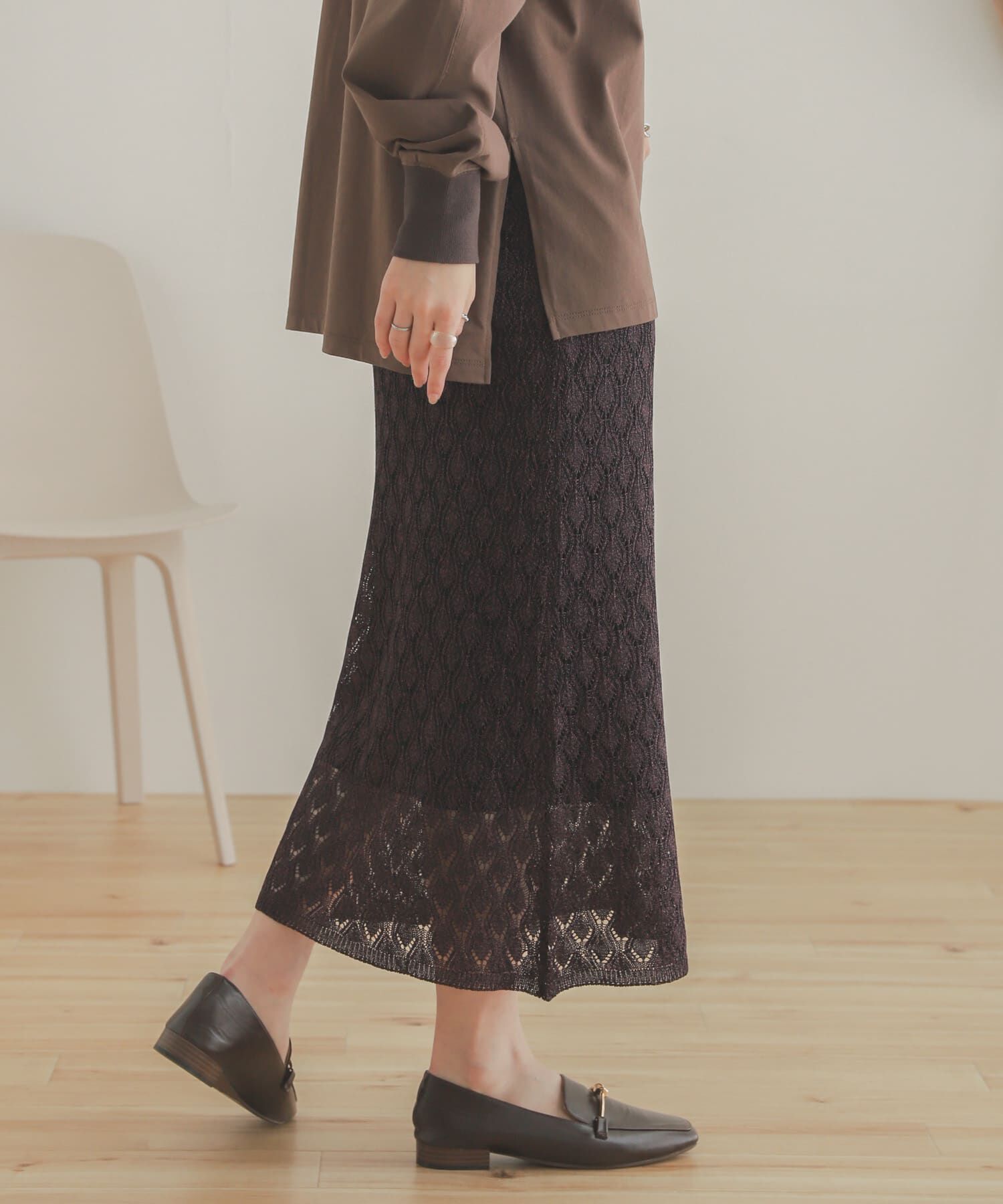 SENSE OF PLACE by URBAN RESEARCH「スカシアミメランジロングスカート」|スカート|