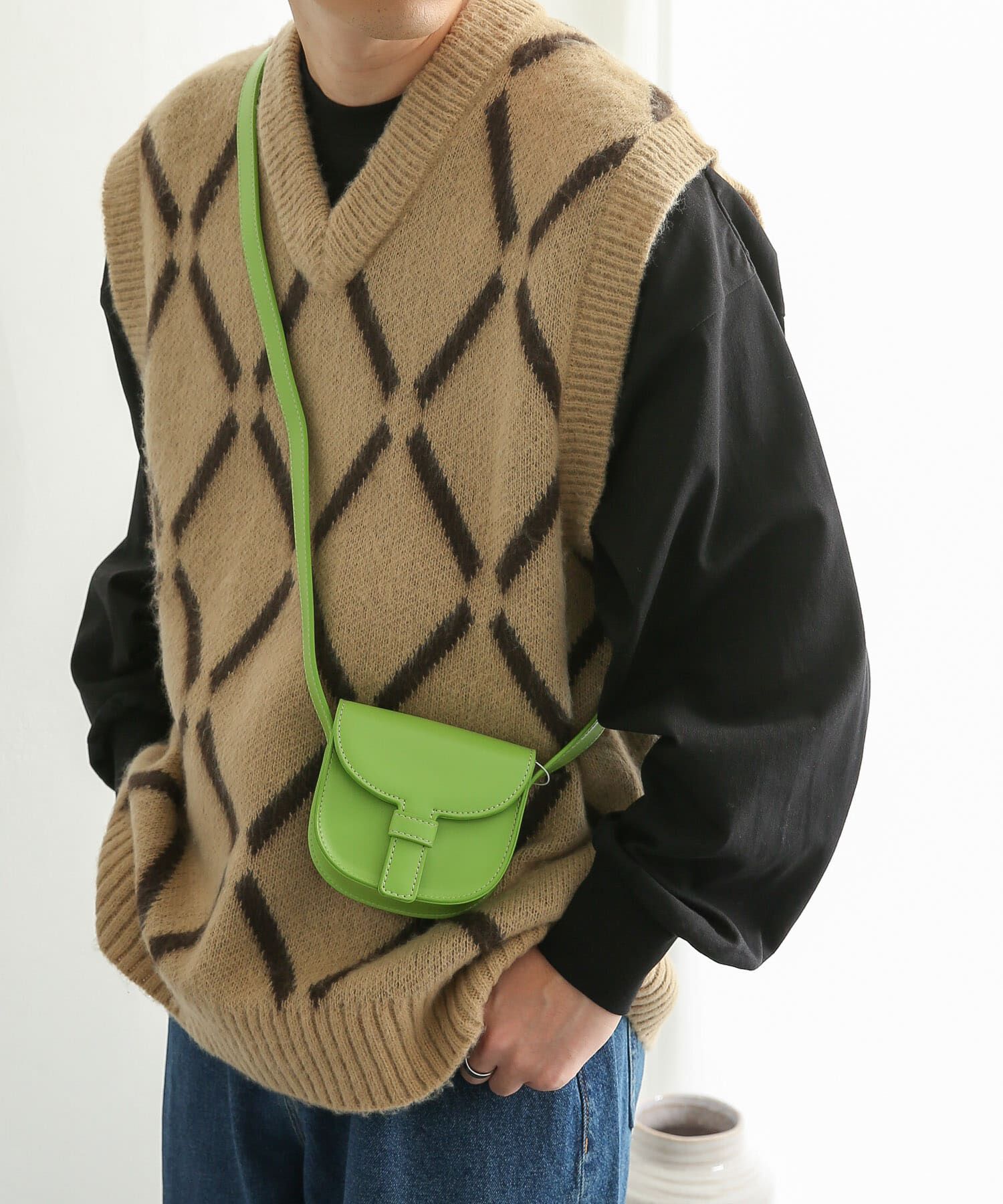 SENSE OF PLACE by URBAN RESEARCH「『ユニセックス』フェイクレザーフラップミニショルダー」|ショルダー・メッセンジャー|