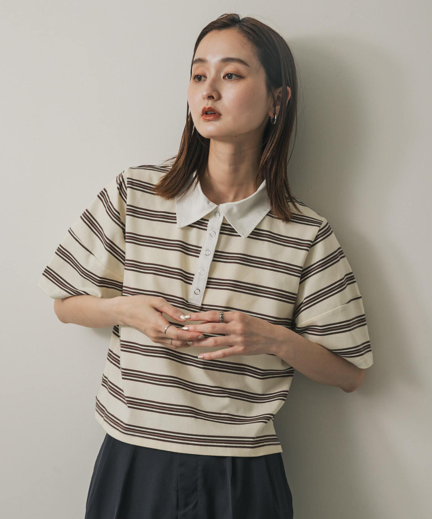 SENSE OF PLACE by URBAN RESEARCH「マルチボーダーカットポロシャツ」|ポロシャツ|