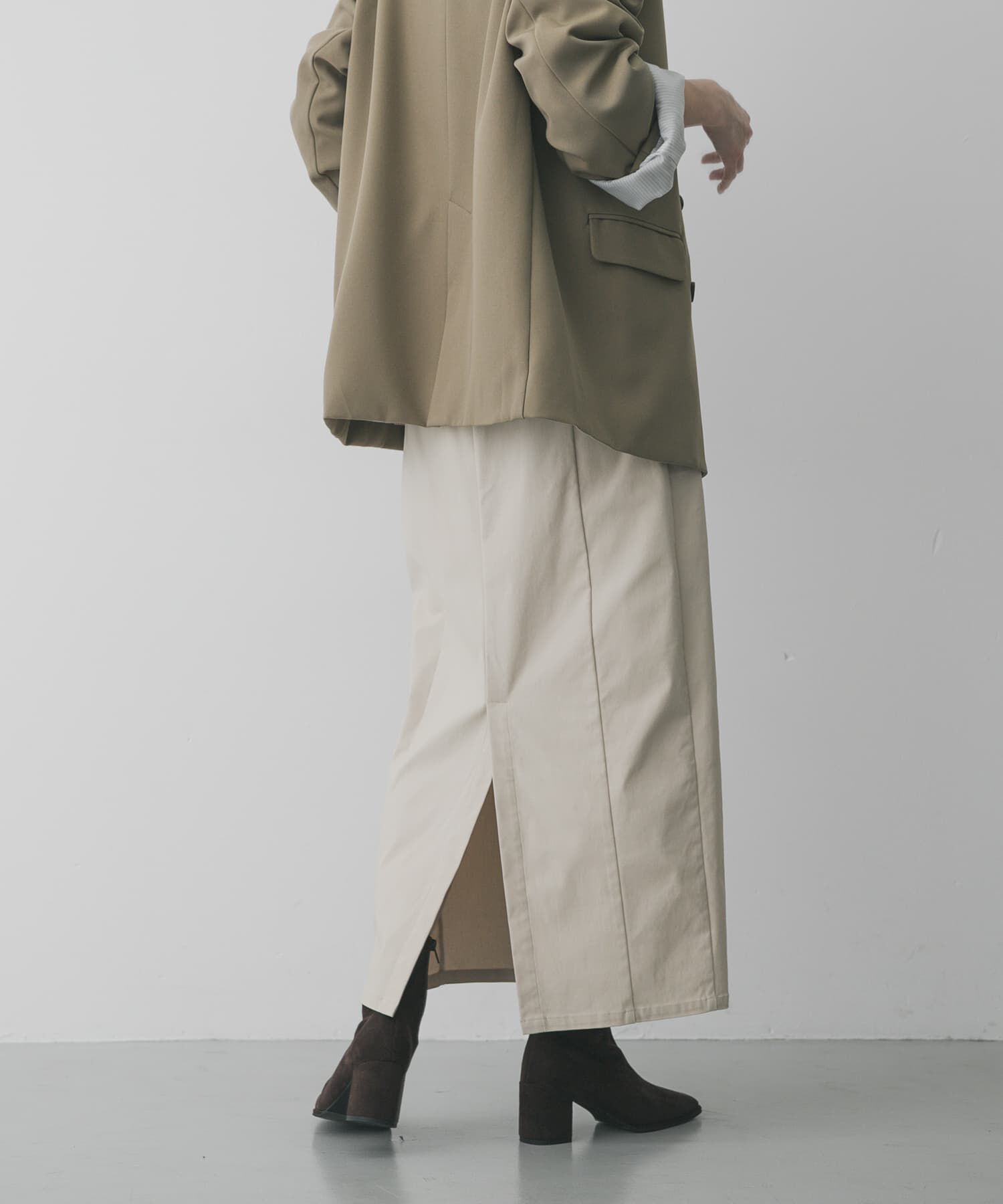 SENSE OF PLACE by URBAN RESEARCH「『一部WEB限定サイズ』ストレッチタイトスカート」|スカート|ライトベージュ