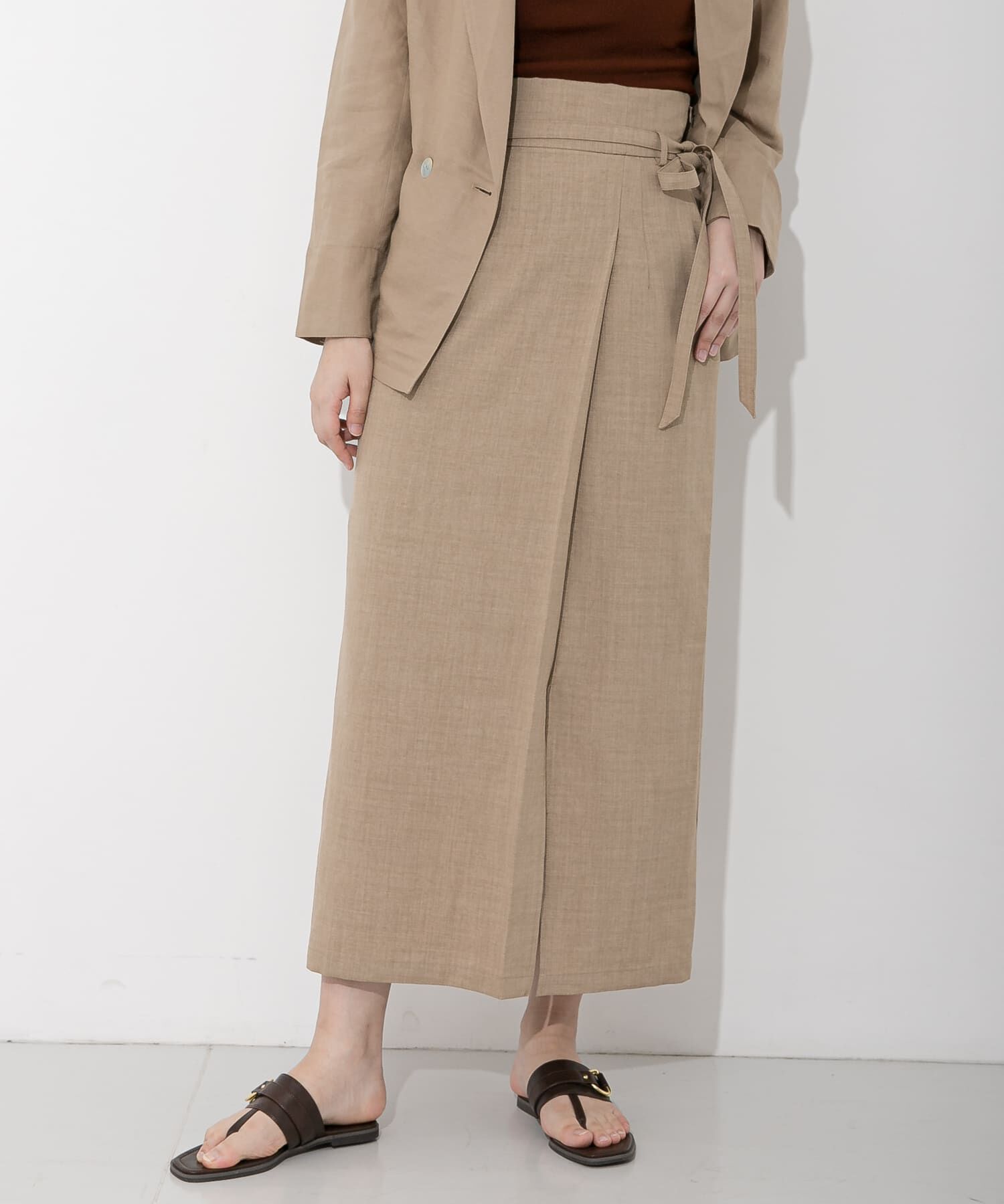 SENSE OF PLACE by URBAN RESEARCH「リネンライクハイウエストラップスカート」|スカート|