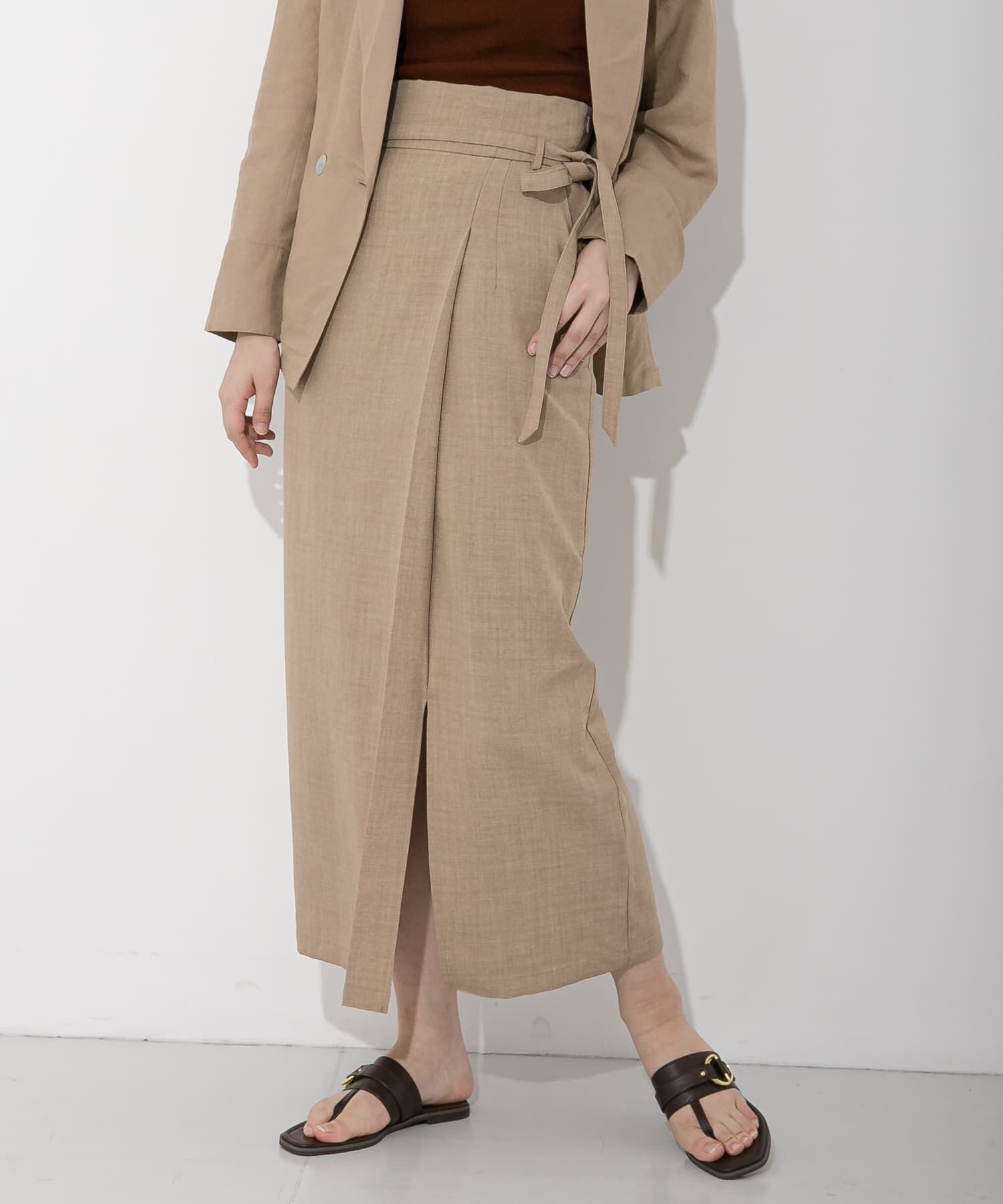 SENSE OF PLACE by URBAN RESEARCH「リネンライクハイウエストラップスカート」|スカート|