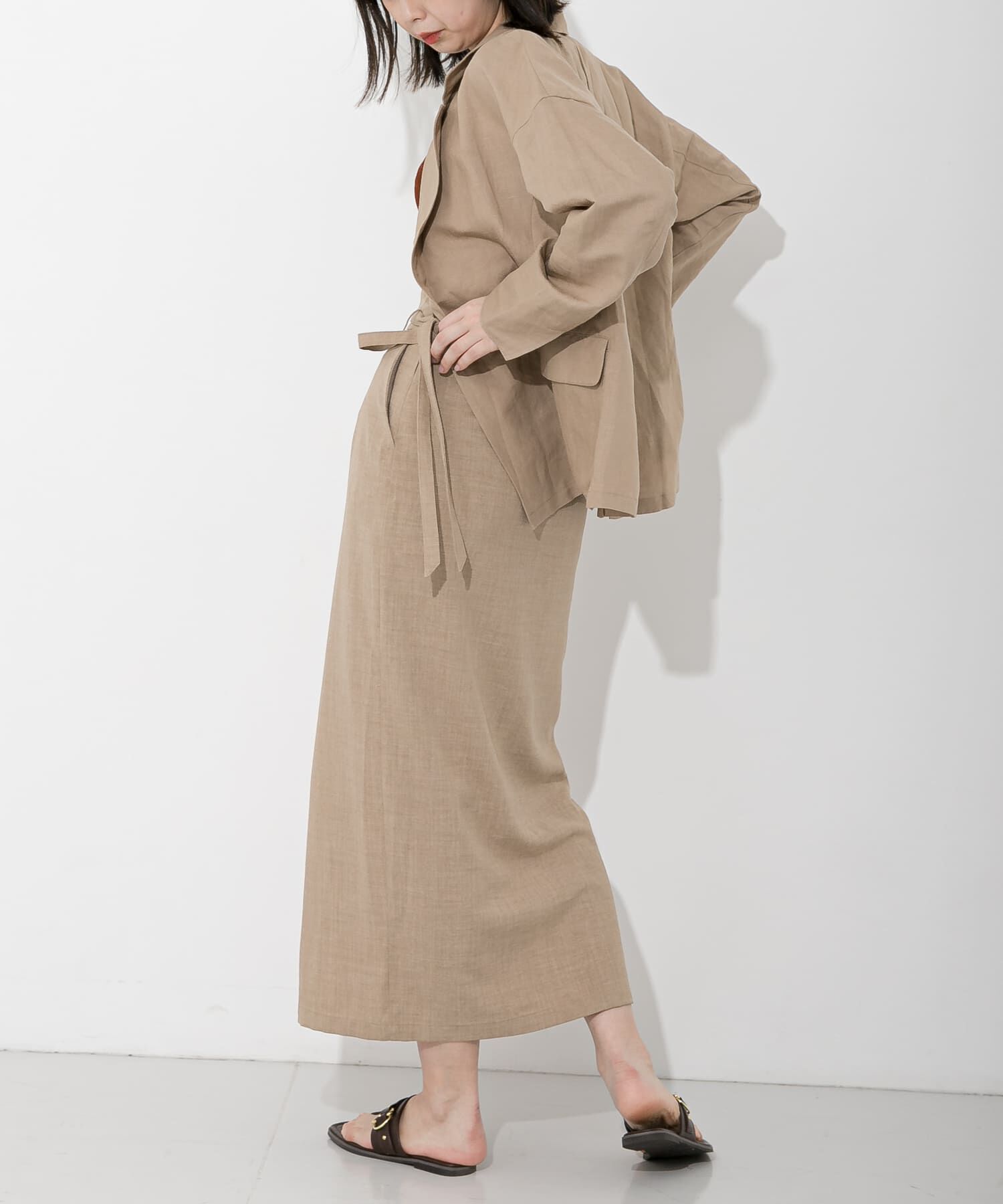 SENSE OF PLACE by URBAN RESEARCH「リネンライクハイウエストラップスカート」|スカート|