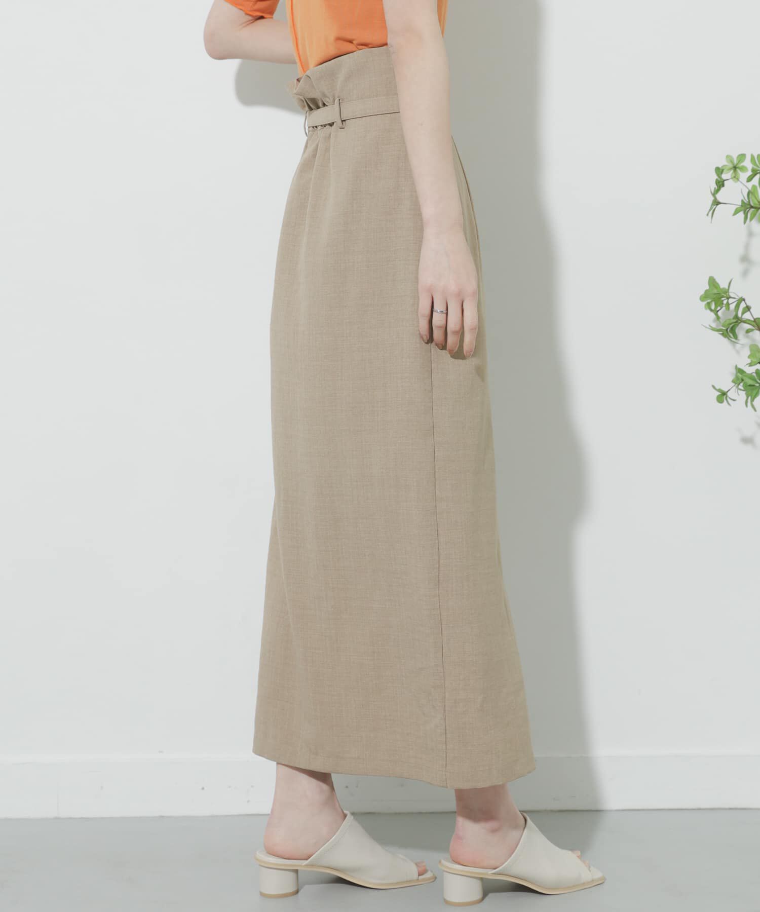 SENSE OF PLACE by URBAN RESEARCH「リネンライクハイウエストラップスカート」|スカート|