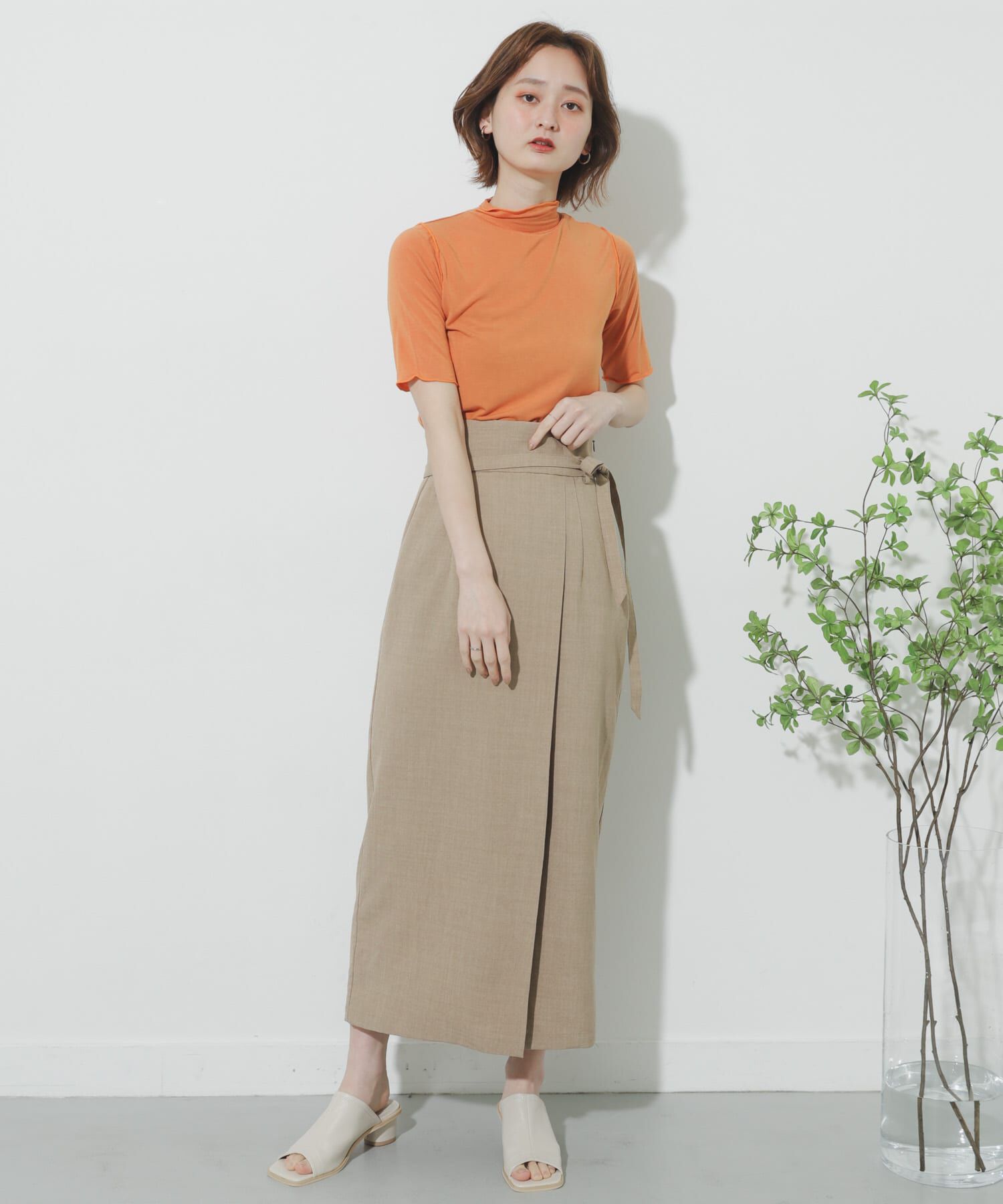 SENSE OF PLACE by URBAN RESEARCH「リネンライクハイウエストラップスカート」|スカート|