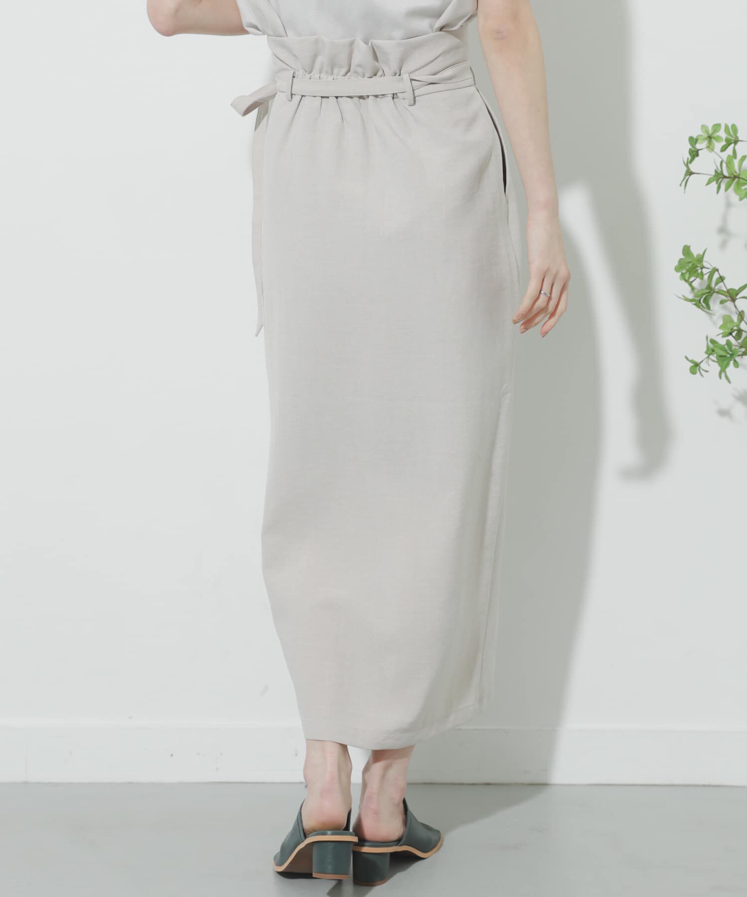 SENSE OF PLACE by URBAN RESEARCH「リネンライクハイウエストラップスカート」|スカート|