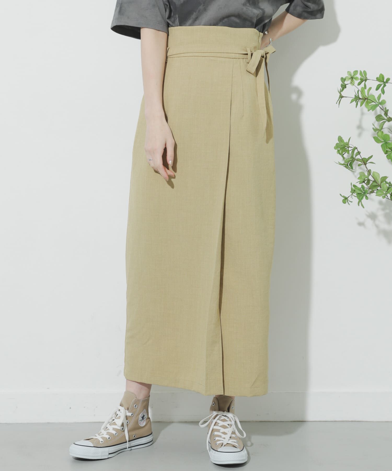 SENSE OF PLACE by URBAN RESEARCH「リネンライクハイウエストラップスカート」|スカート|