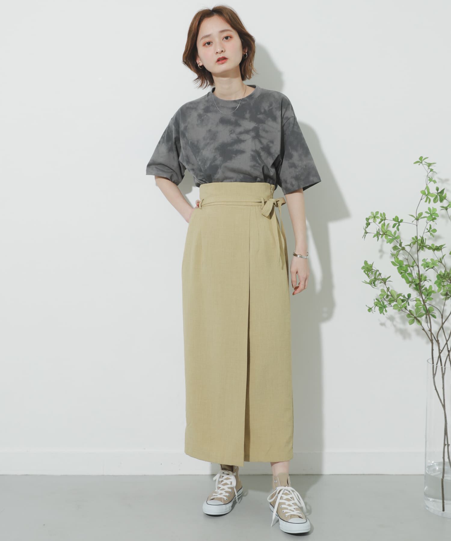 SENSE OF PLACE by URBAN RESEARCH「リネンライクハイウエストラップスカート」|スカート|