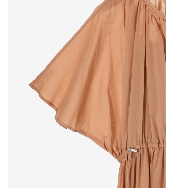 le.coeur blanc「スキッパーギャザーフレアスリーブワンピース」|ワンピース|