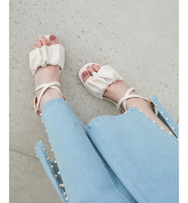  「シアーギャザーサンダル」|サンダル|オフ