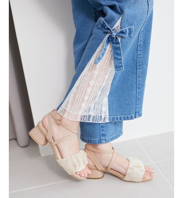  「シアーギャザーサンダル」|サンダル|