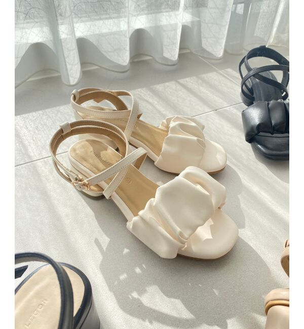  「シアーギャザーサンダル」|サンダル|