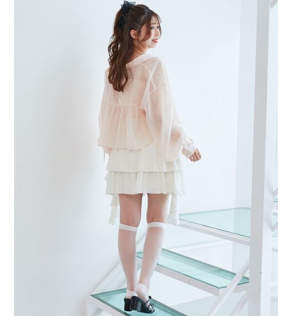  「サイドラッフルティアードミニスカパン」|スカート|