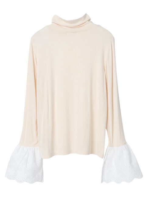 earth music&ecology「袖レース付きタートルネックプルオーバー」|Tシャツ・カットソー|