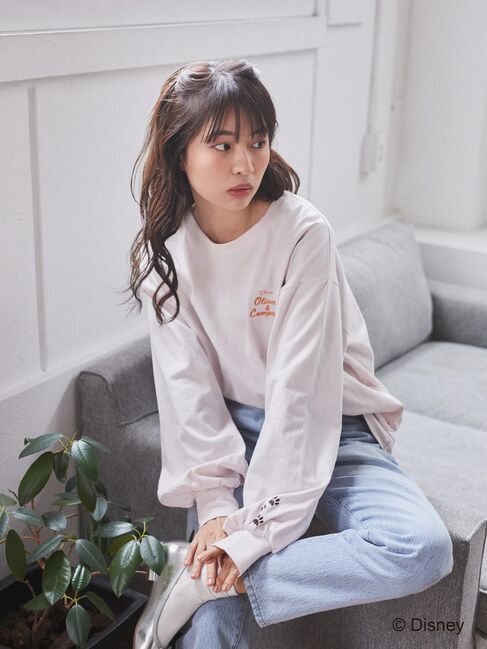 earth music&ecology「OliverロングスリーブTシャツ」|Tシャツ・カットソー|ライトピンク