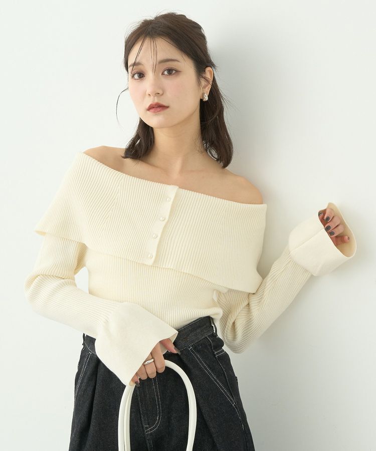 earth music&ecology「2Wayオフショルニットプルオーバー」|ニット・セーター|