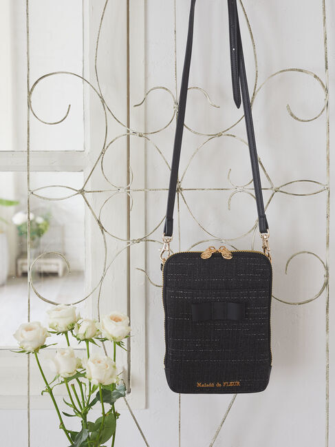 Maison de FLEUR「EC限定ツイードミニショルダーバッグ」|ショルダー・メッセンジャー|ブラック