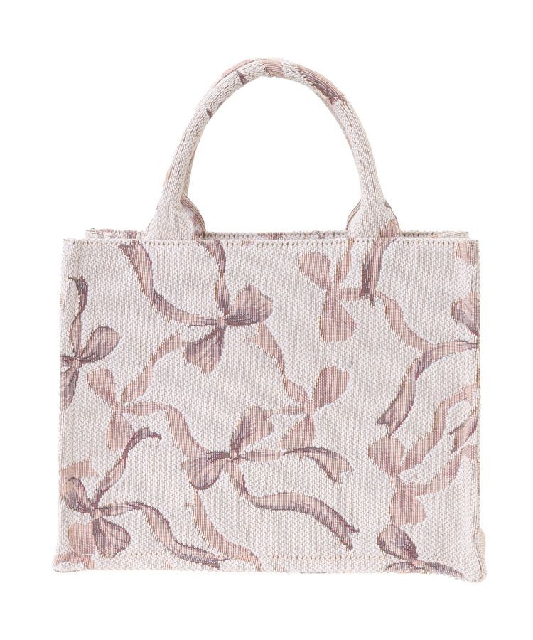 Maison de FLEUR「リボン柄ゴブランスクエアトートSバッグ」|トートバッグ|