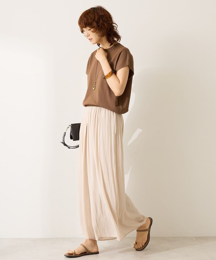 AMERICAN HOLIC「【選べる丈】接触冷感シフォンスカーチョ」|スカート|