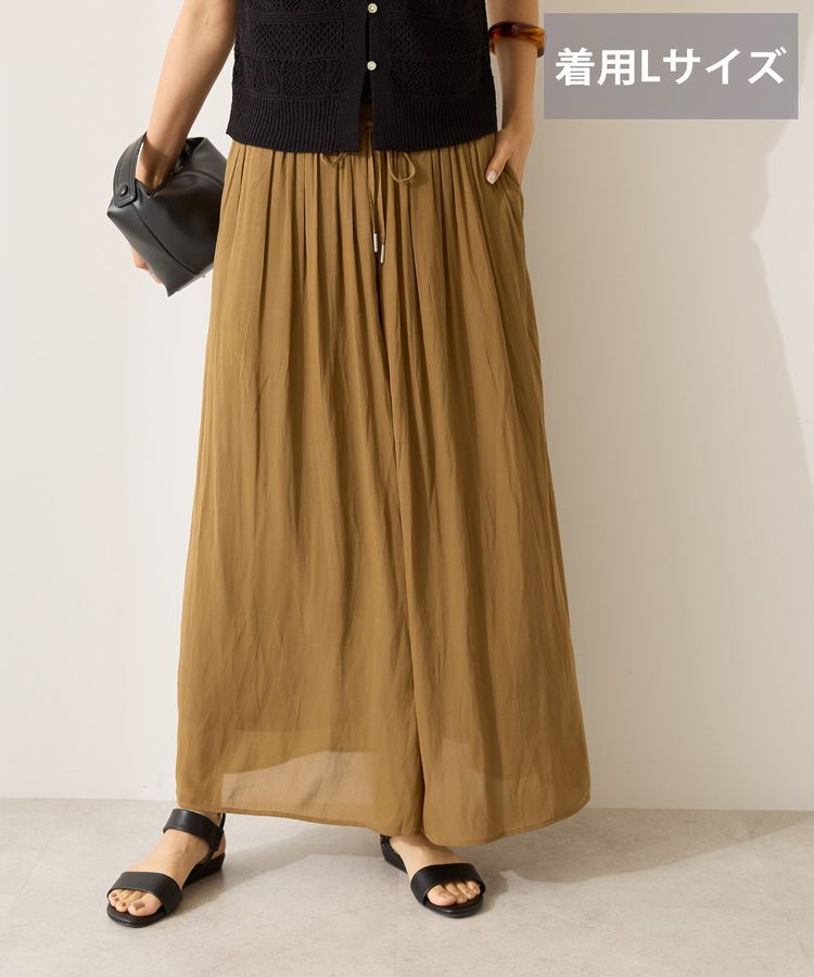 AMERICAN HOLIC「【選べる丈】接触冷感シフォンスカーチョ」|スカート|Camel