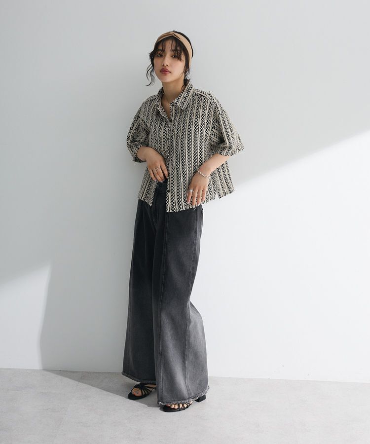 Green Parks「インド綿 衿付きレースシャツ」|シャツ・ブラウス|