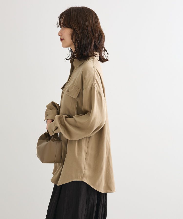 Green Parks「・SUGAR SPOON サテンオーバーシャツ」|シャツ・ブラウス|