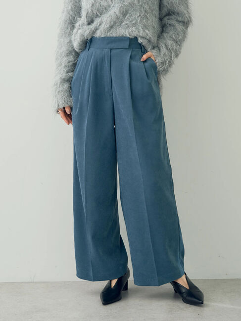 YECCA VECCA「サテンパイピングタックパンツ」|その他|Dark Blue