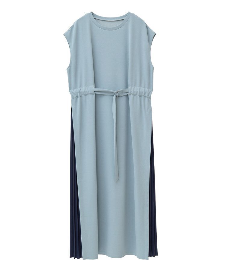 YECCA VECCA「ベルテッドプリーツ切替ワンピース」|ワンピース|