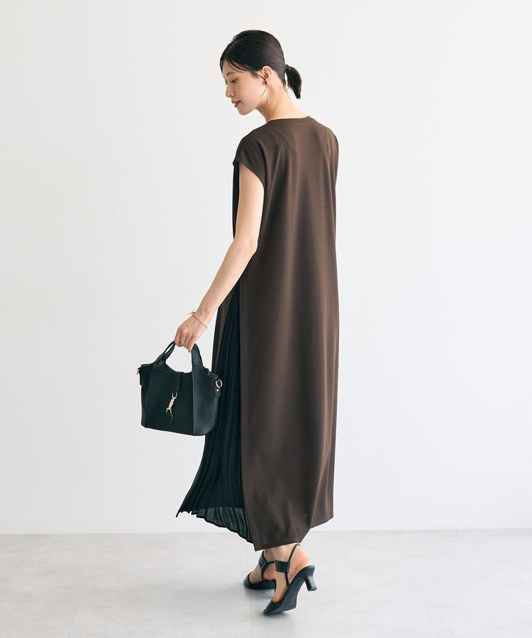 YECCA VECCA「ベルテッドプリーツ切替ワンピース」|ワンピース|