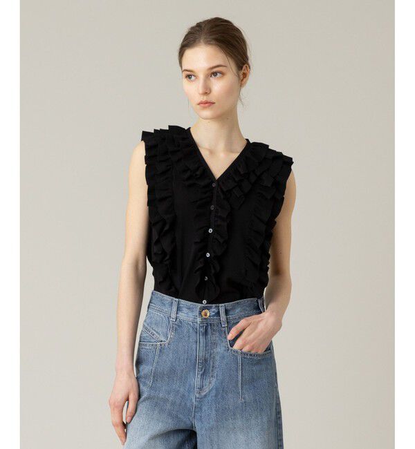 LOULOU WILLOUGHBY「【LOULOU WILLOUGHBY】フリリーミニプルオーバー」|その他|ブラック