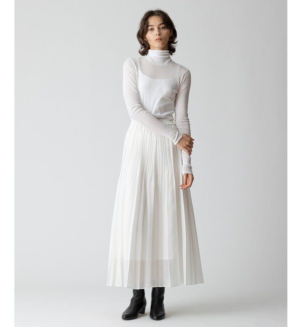 allureville「オーガンジーフェードプリーツスカート」|スカート|