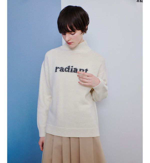 allureville「シャギーラメロゴインターシャプルオーバー」|ニット・セーター|