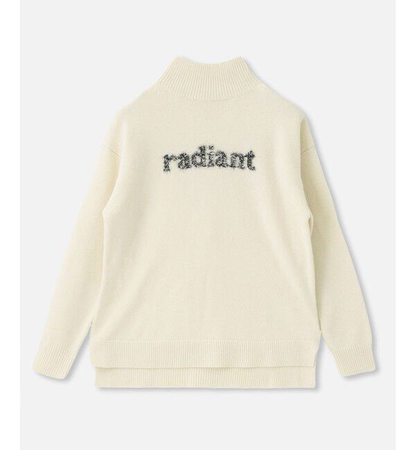 allureville「シャギーラメロゴインターシャプルオーバー」|ニット・セーター|