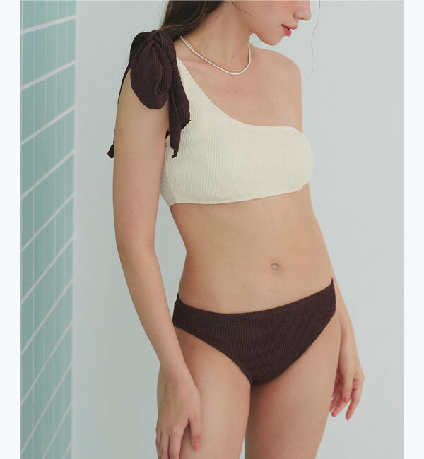 SEA DRESS「uneuneワンショルダーリボンビキニ/水着」|ビキニ|