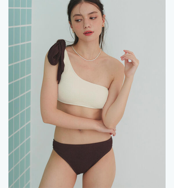 SEA DRESS「uneuneワンショルダーリボンビキニ/水着」|ビキニ|