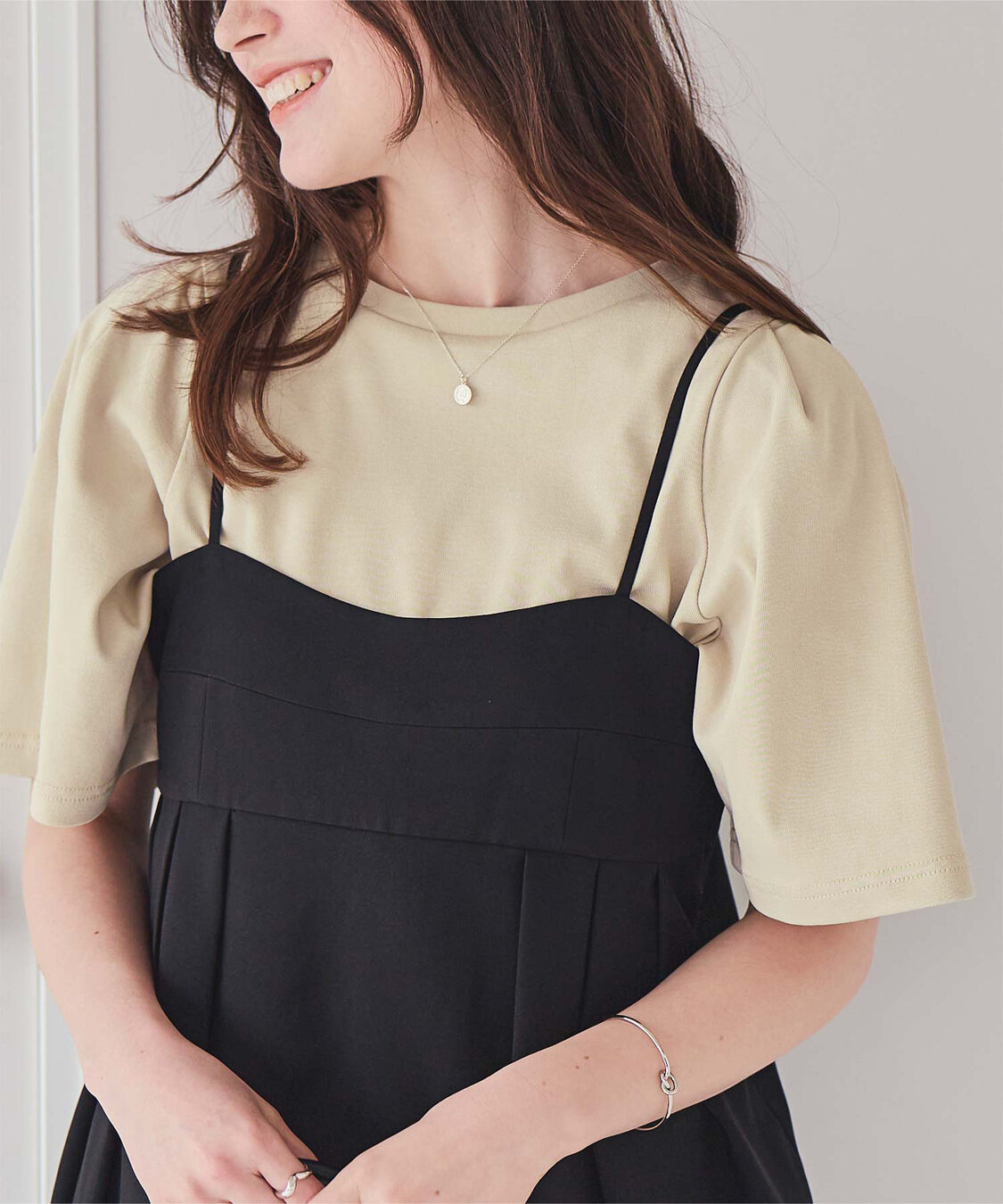 titivate「クルーネックタックスリーブトップス」|Tシャツ・カットソー|