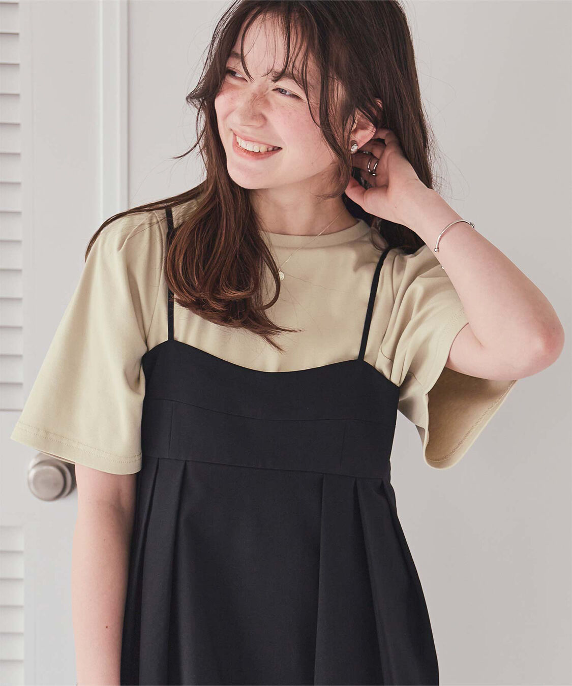 titivate「クルーネックタックスリーブトップス」|Tシャツ・カットソー|