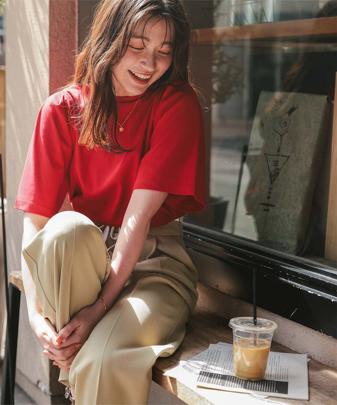 titivate「クルーネックタックスリーブトップス」|Tシャツ・カットソー|